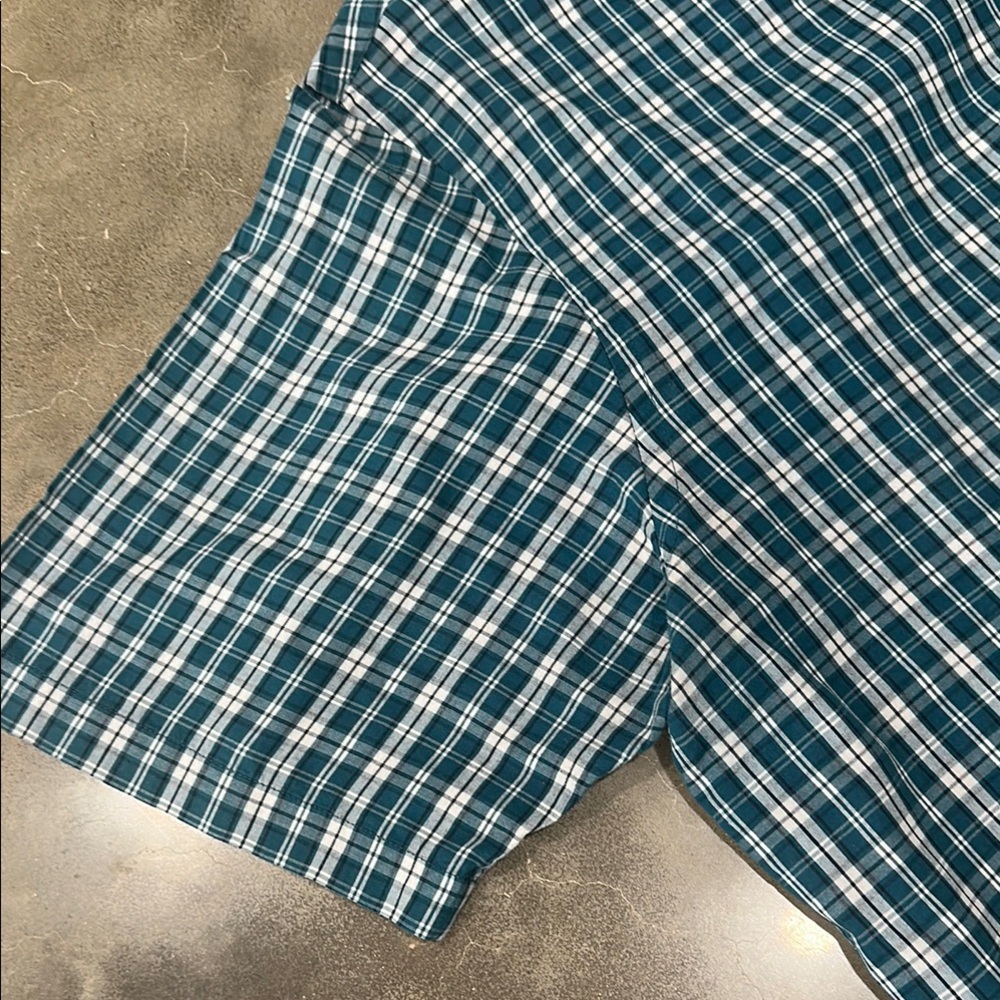 Big & Tall Men's Blue Plaid Shirt - Picture 3 of 4